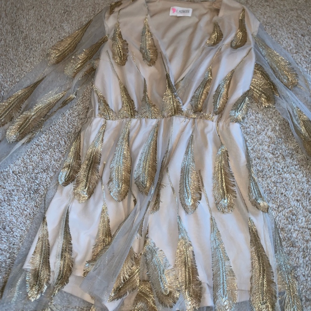 Gold accent Shorts Romper!